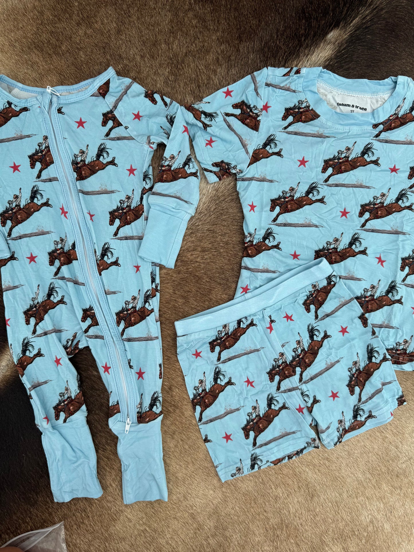 Cowboy Bamboo Shorts Set