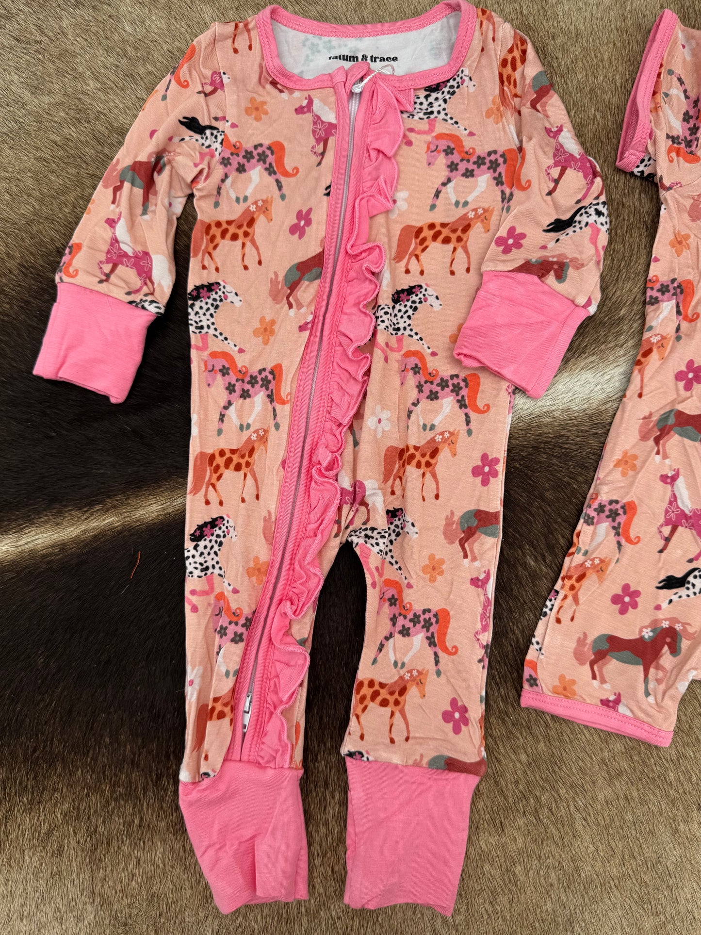 Floral Ponies Bamboo Romper
