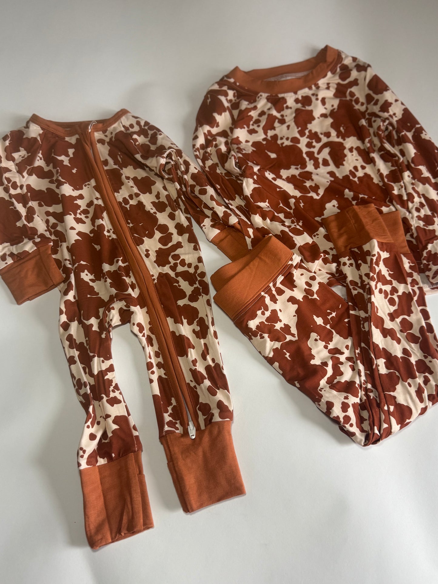 Brown Cowhide Bamboo Romper