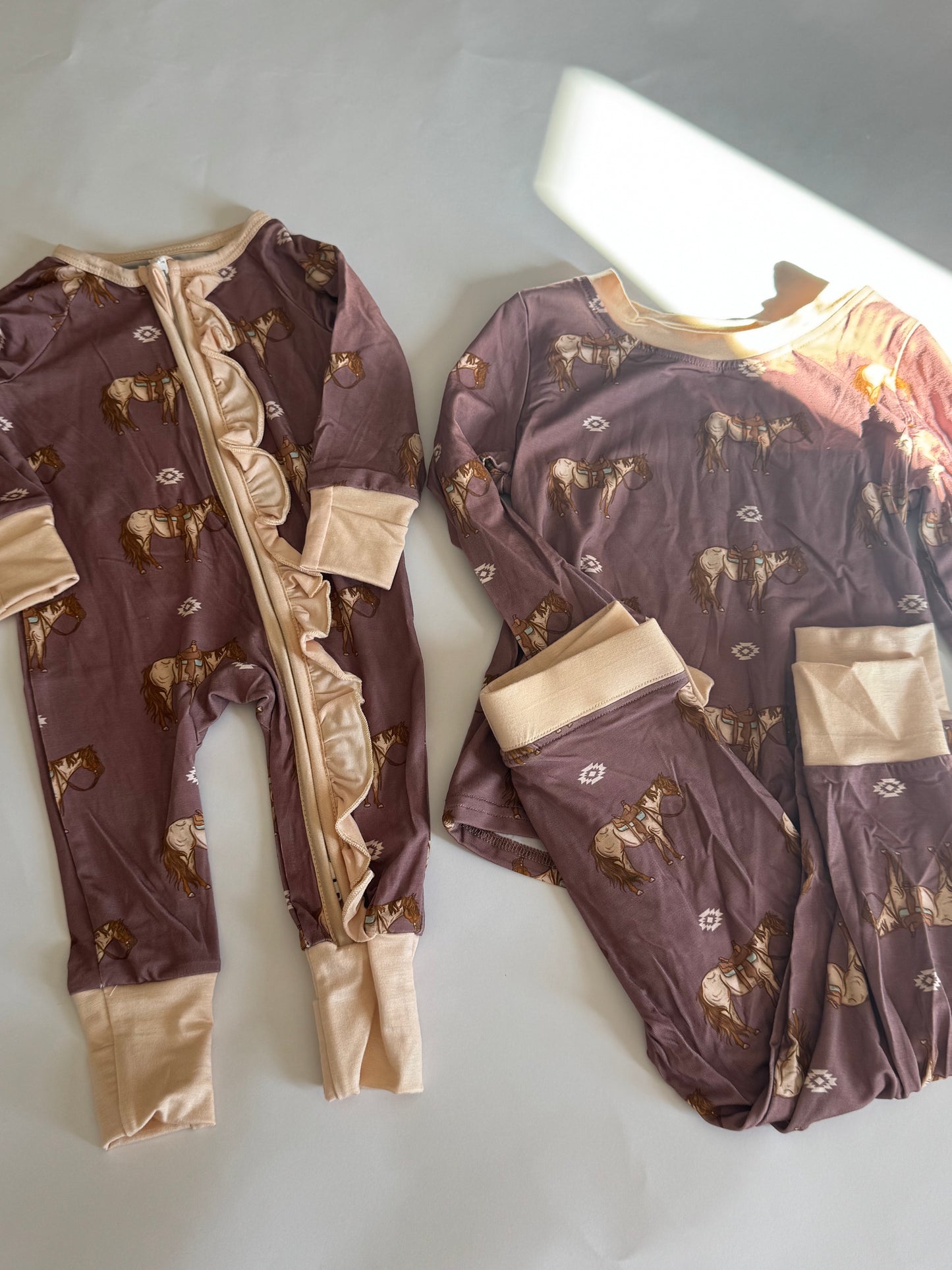 Roan Horse Bamboo Ruffle Romper