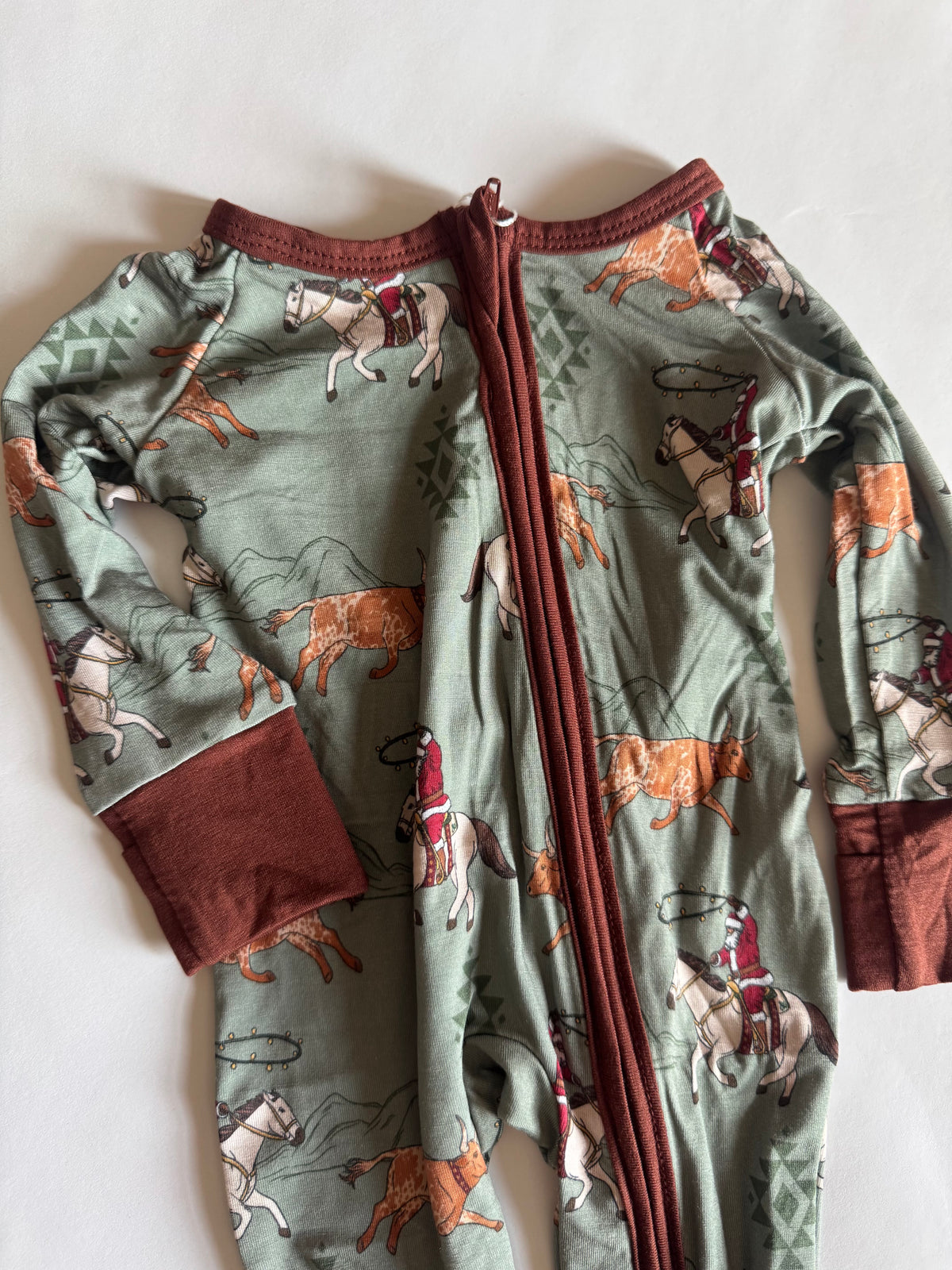 Cowboy Santa Christmas Bamboo Romper