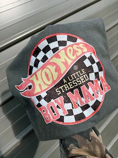 Hot Mess Boy Mama Comfort Colors Tee