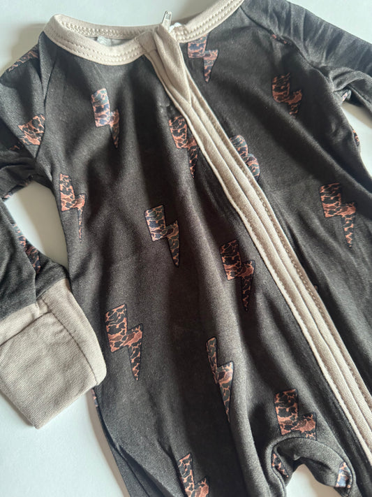 Camo Bolts Bamboo Romper