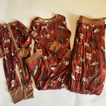 Western Christmas Adult Bamboo Pants