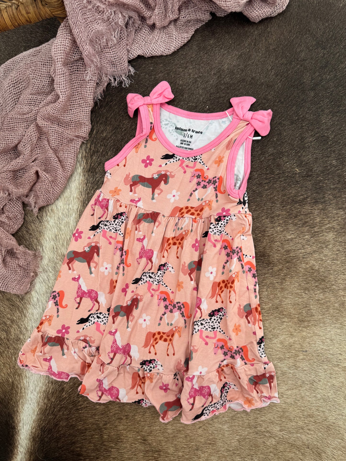 Floral Ponies Bamboo Dress