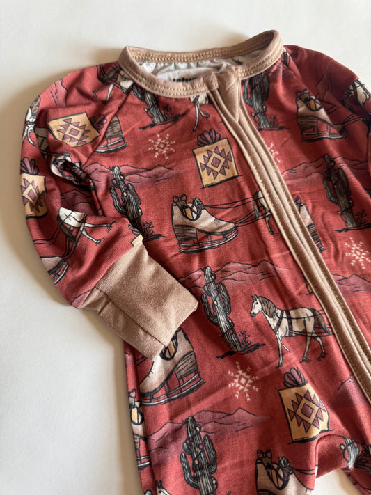 Western Rust Christmas Bamboo Romper