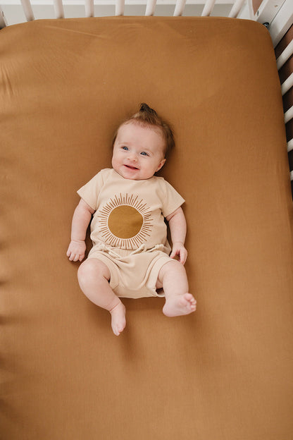 Mustard Bamboo Stretch Crib Sheet