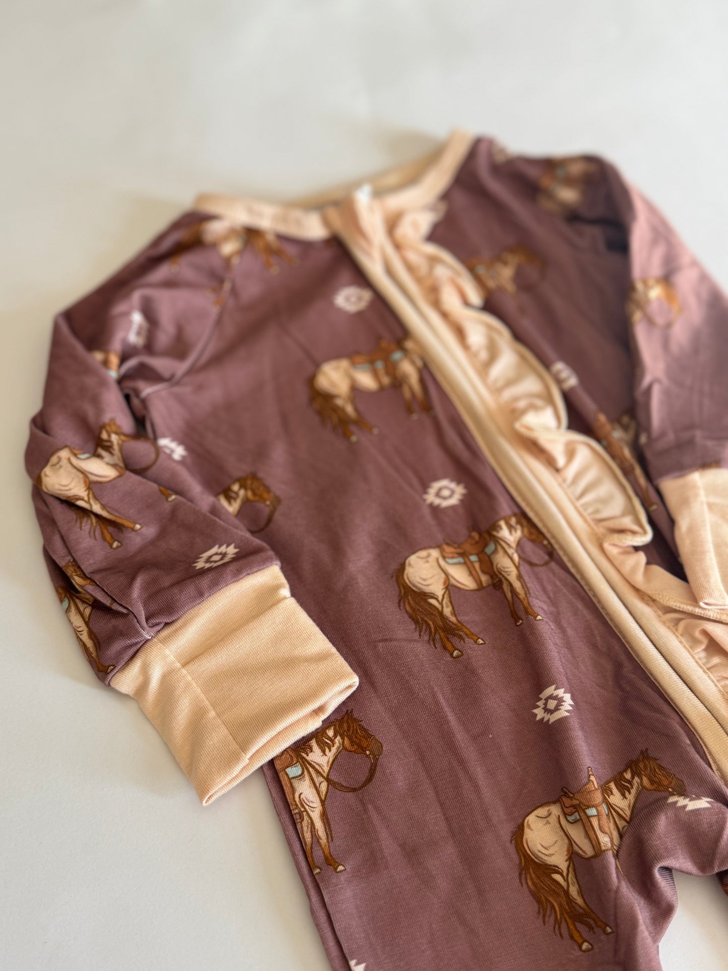 Roan Horse Bamboo Ruffle Romper