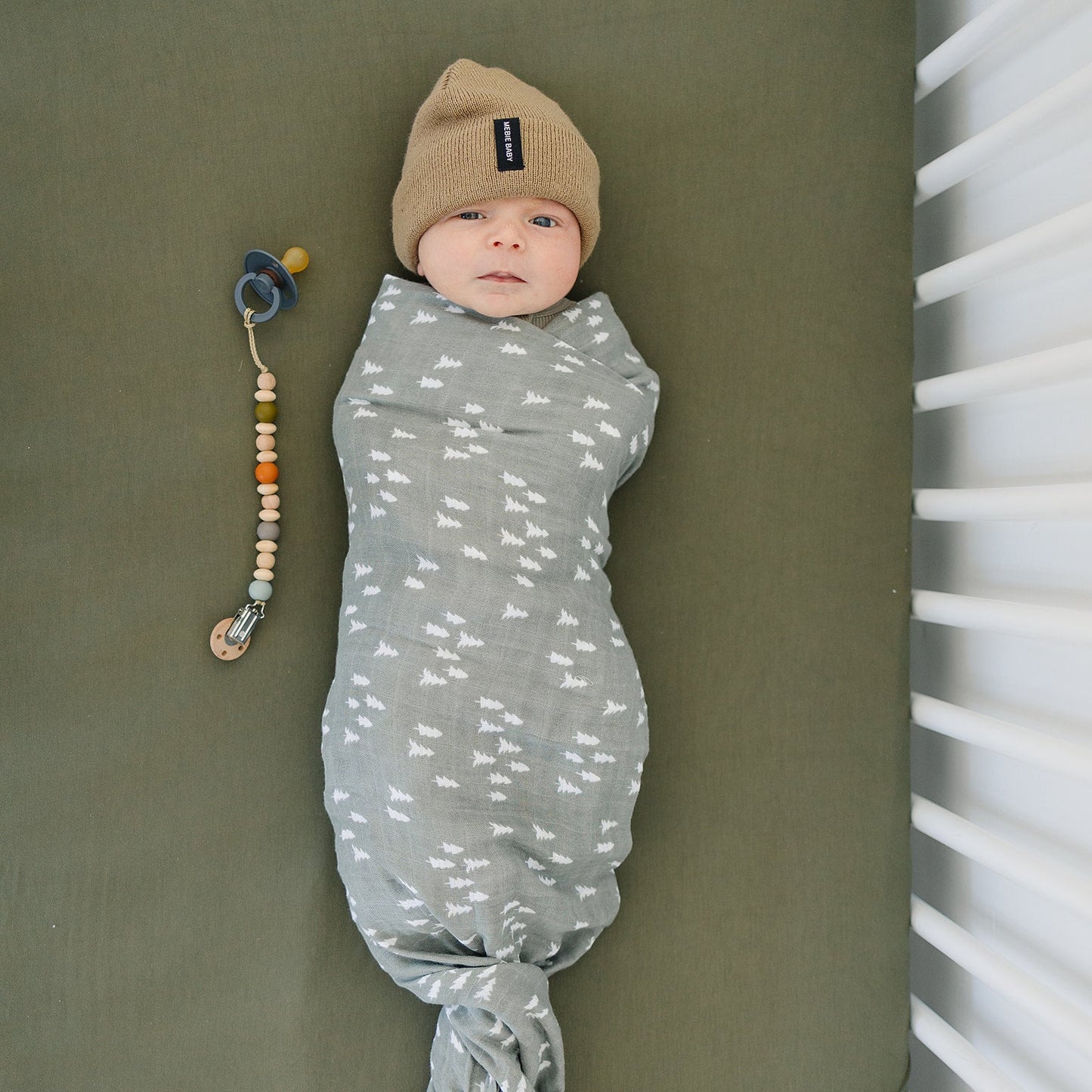 Olive Bamboo Stretch Crib Sheet