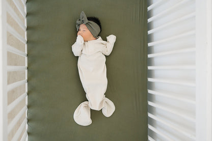 Olive Bamboo Stretch Crib Sheet