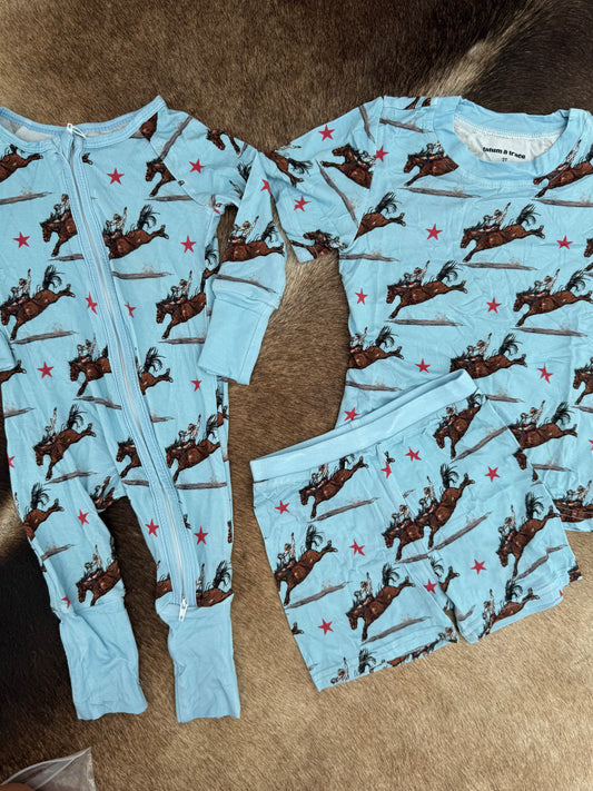 Cowboy Bamboo Shorts Set