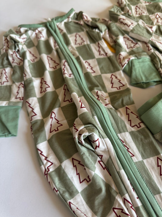 Checkered Christmas Bamboo Romper