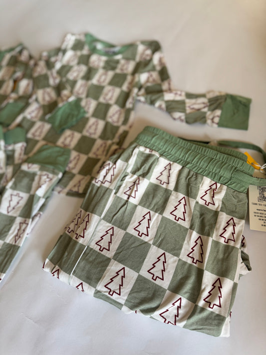 Checkered Christmas Adult Bamboo Pants