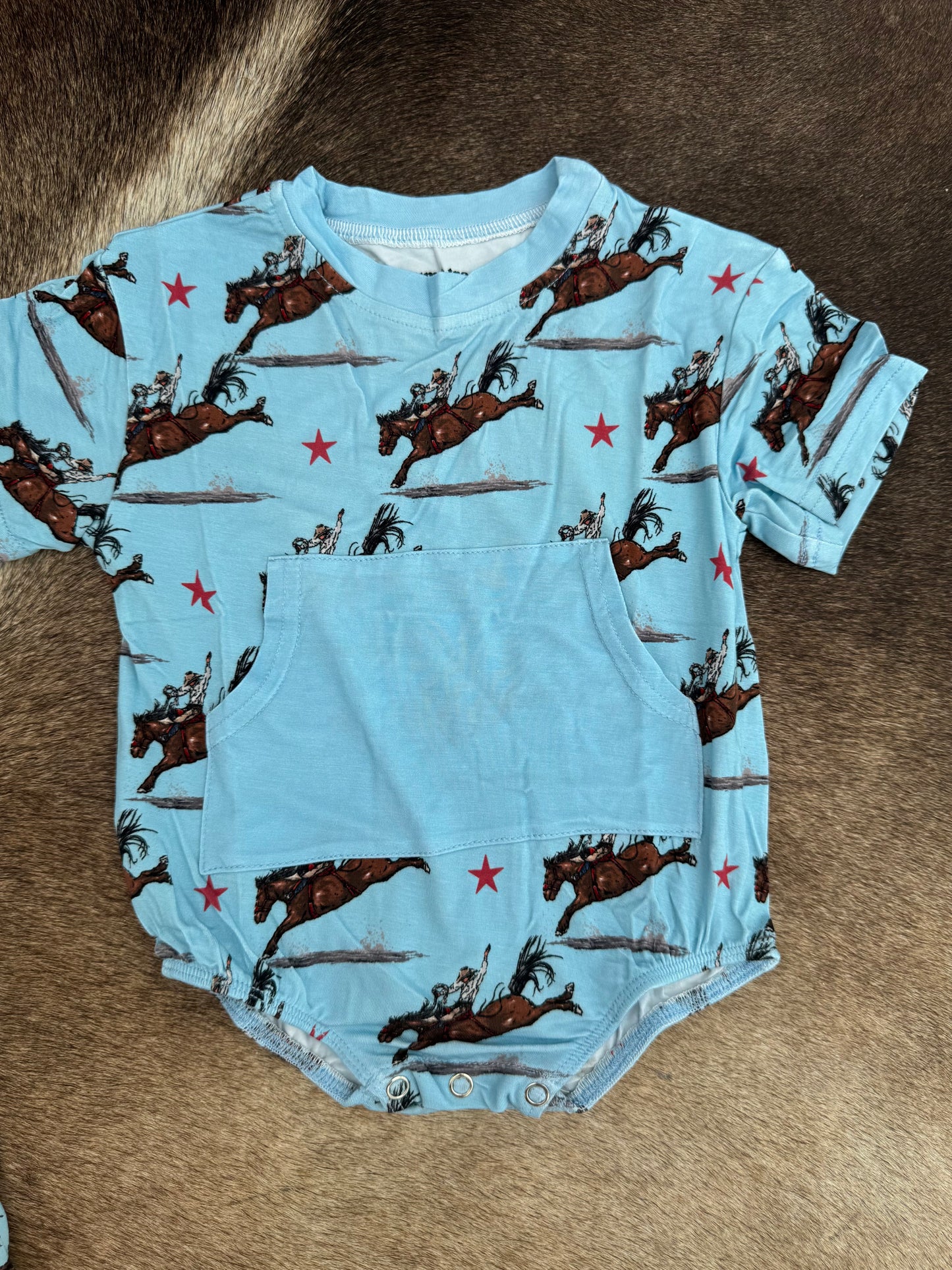 Cowboy Bamboo Pocket Romper