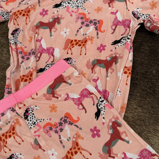 Floral Ponies Bamboo Shorts Set