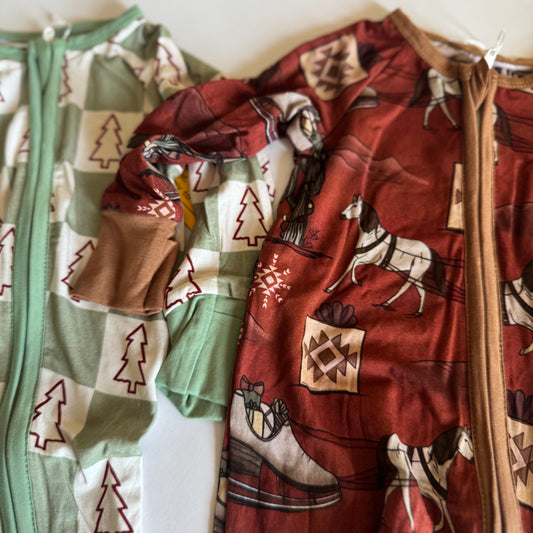 Western Christmas Bamboo Romper