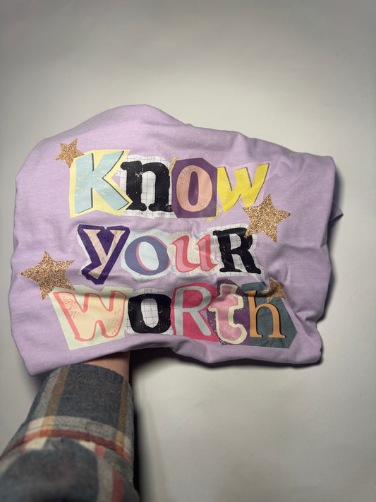 Know Your Worth Comfort Colors Tee