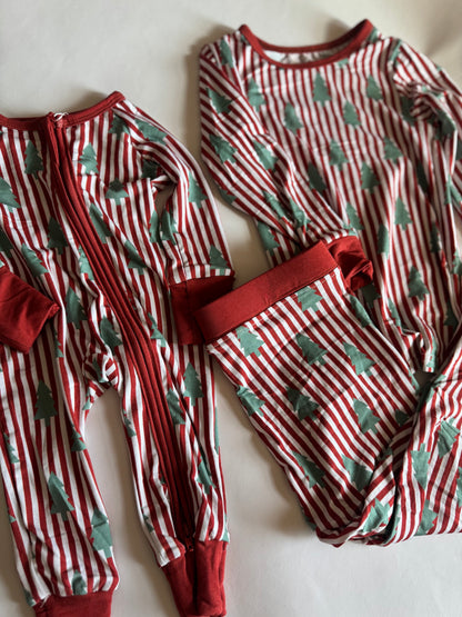 Stripes N Trees Christmas Bamboo Pants Set