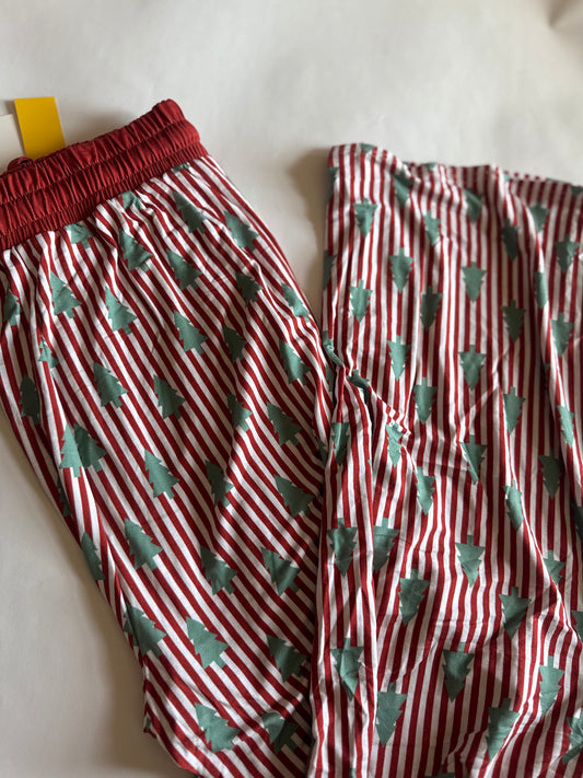 Stripes N Trees Christmas Adult Bamboo Pants
