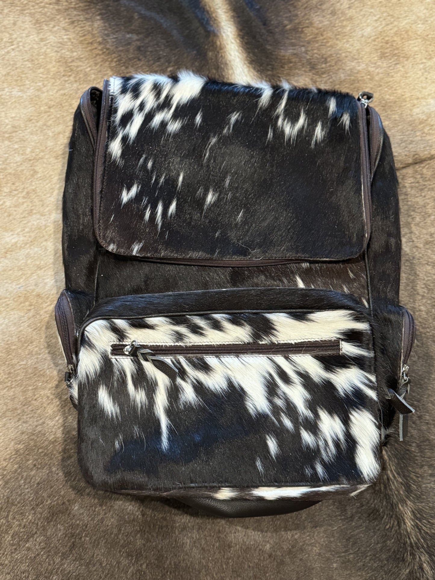 Hair on Hide Diaper Backpack Bag