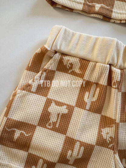 Cowboy Checkers Waffle Knit Sets