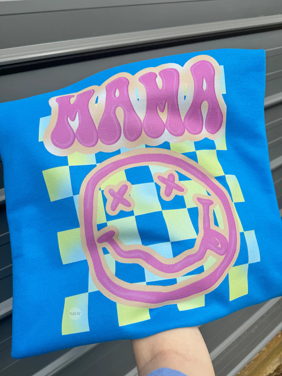 Neon Checkered Mama Sweatshirt