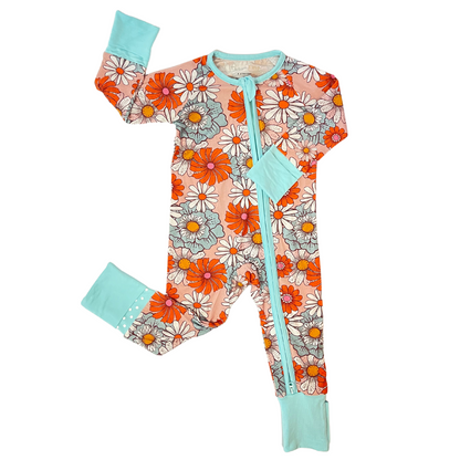 Retro Floral Bamboo Romper