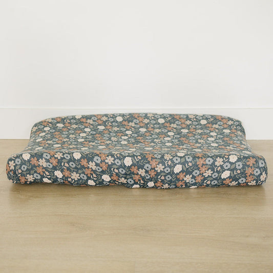 Midnight Floral Muslin Changing Pad Cover 