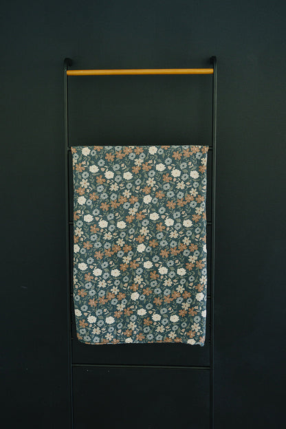 Midnight Floral Muslin Swaddle Blanket