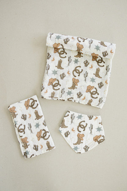 Outlaw Cowboy Classic Muslin Bib